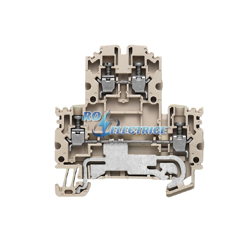 WDK 2.5N DU-PE; W-Series, Double-tier terminal, Screw connection, Direct mounting, Beige