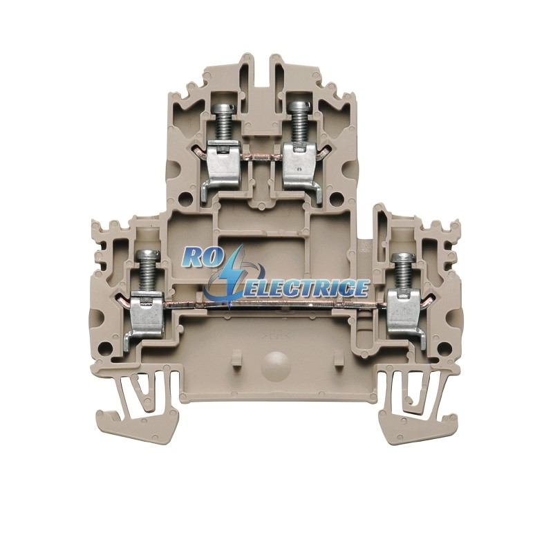 WDK 4N; W-Series, Double-tier terminal, Screw connection, Direct mounting, Beige