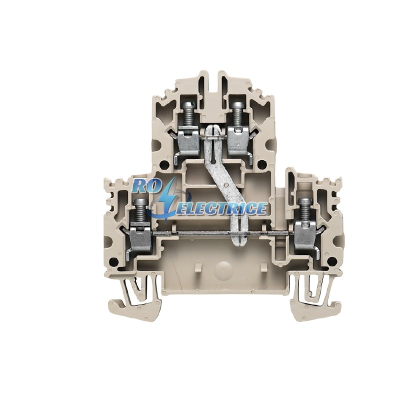 WDK 4N V; W-Series, Double-tier terminal, Screw connection, Direct mounting, Beige