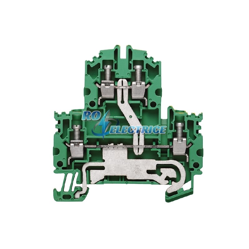 WDK 4N PE; W-Series, PE terminal, Double-tier terminal, Rated cross-section: Screw connection, Direct mounting
