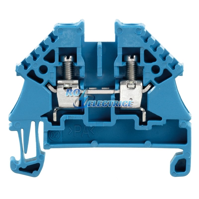 WDU 4N BL; W-Series, Feed-through terminal, Rated cross-section: 4 mm?, Screw connection, Direct mounting, Blue