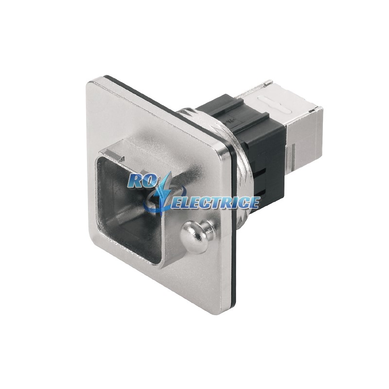IE-BSC-V14M-RJ45-FJ-A; Flange RJ45, IP 67, Variant 14 metal, Central locking flange with RJ45 adapter, Cat.6A / Class EA (ISO/IE