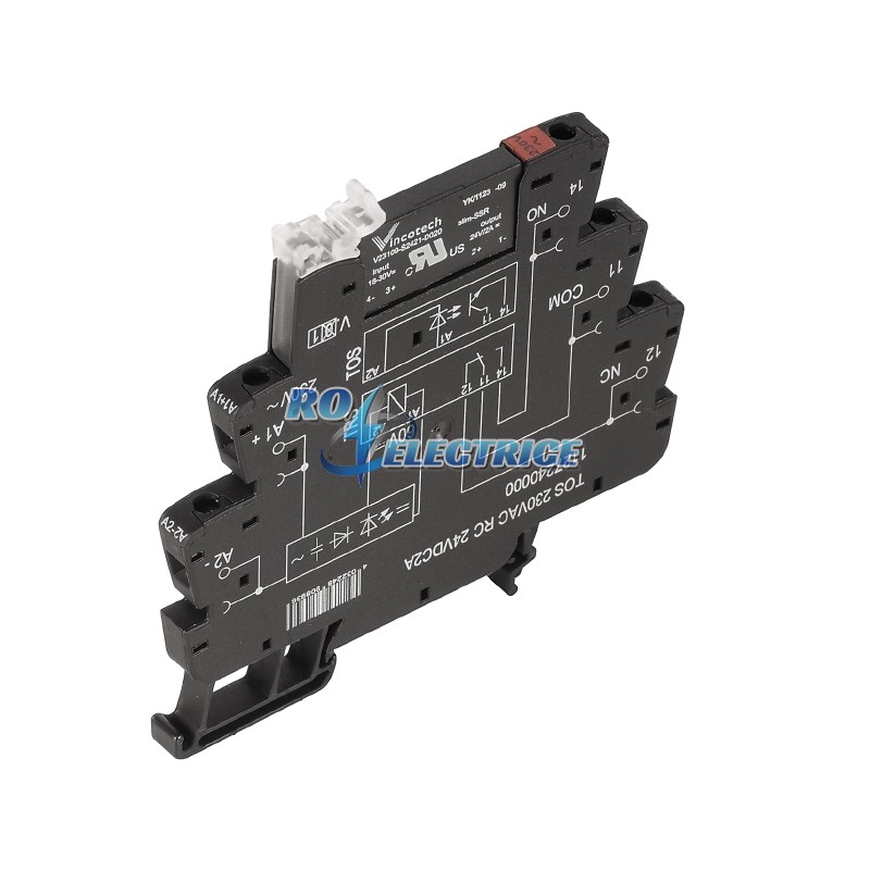 TOS 230VAC RC 24VDC2A; TERMSERIES, Solid-state relay, Rated control voltage: 230 V AC +/-10 % , Rated switching voltage: 3...33 V DC, Rated switc