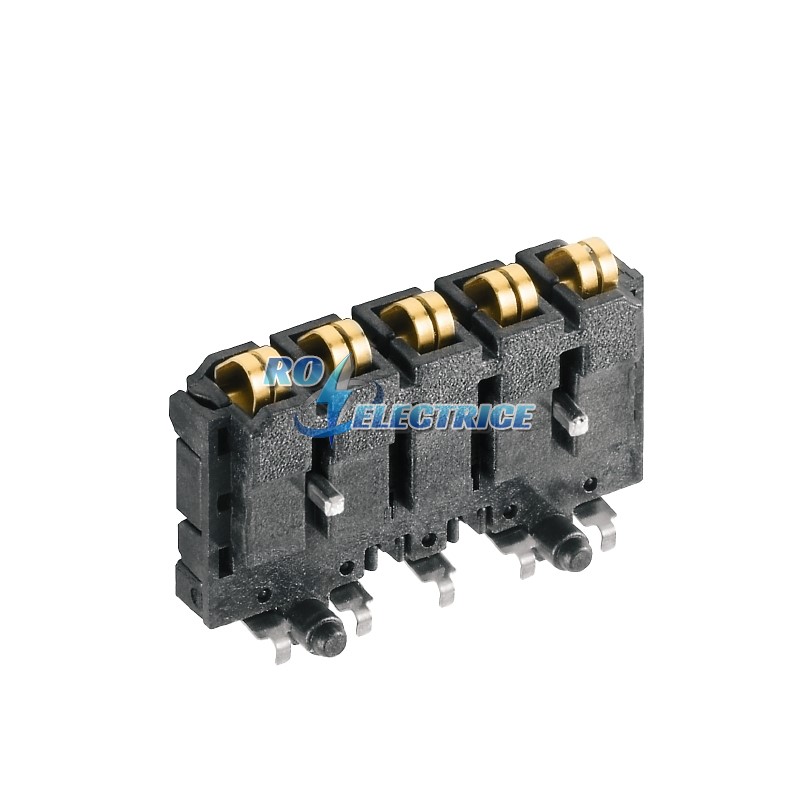 SR-SMD 4.50/05/90LFM 3.2AU BK BX; PCB plug-in connector, Bus-contact block for CH20M12-67, Middle solder flange, Reflow solder connection, No. of pole