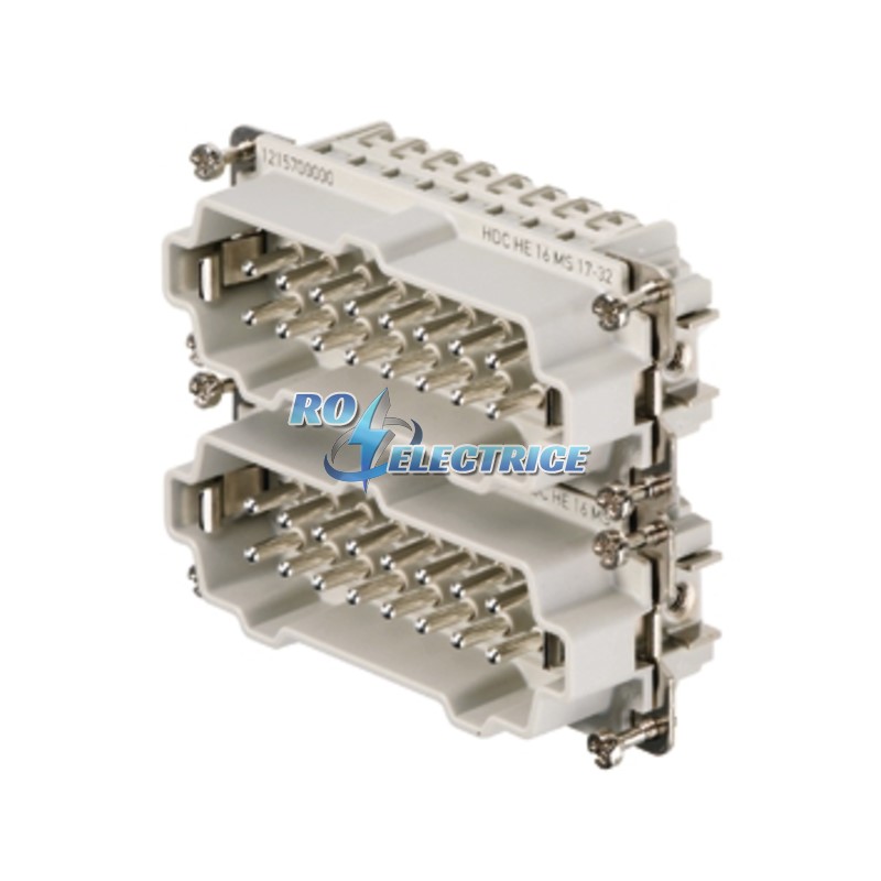 HDC HE 16 MS  17-32; HDC insert, Male, 500 V, 16 A, No. of poles: 16, Screw connection, Size: 6