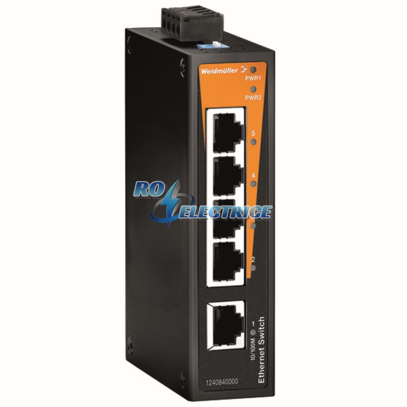 IE-SW-BL05-5TX; Network switch, unmanaged, Fast Ethernet, Number of ports: 5x RJ45, IP 30, -10 ?C...+60 ?C