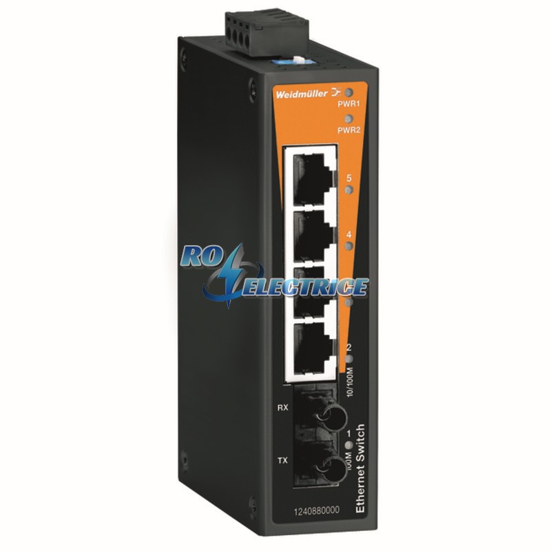 IE-SW-BL05-4TX-1ST; Network switch, unmanaged, Fast Ethernet, Number of ports: 4 x RJ45, 1 * ST Multi-mode, IP 30, -10 ?C...+60 ?C