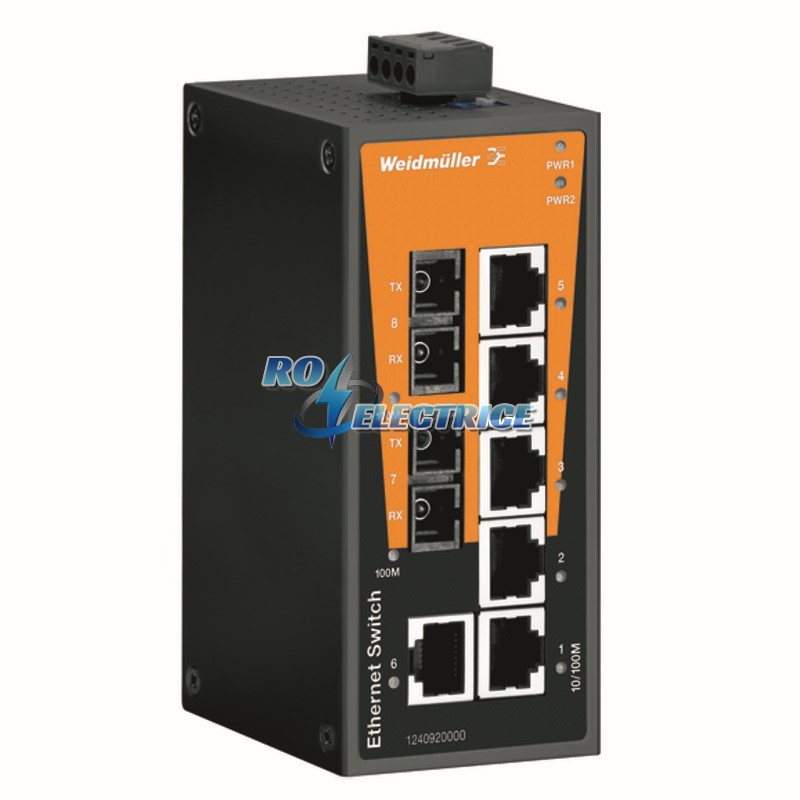 IE-SW-BL08T-6TX-2SC; Network switch, unmanaged, Fast Ethernet, Number of ports: 6x RJ45, 2 * SC Multi-mode, IP 30, -40 ?C...+75 ?C