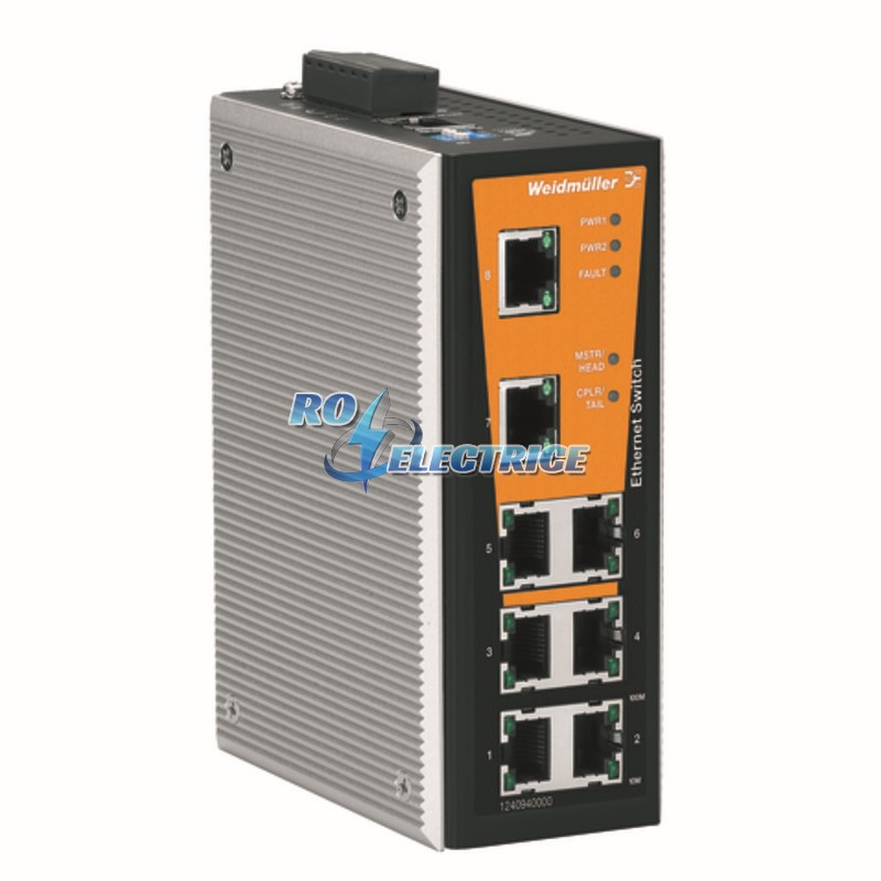 IE-SW-VL08MT-8TX; Network switch, managed, Fast Ethernet, Number of ports: 8x RJ45, IP 30, -40 ?C...+75 ?C