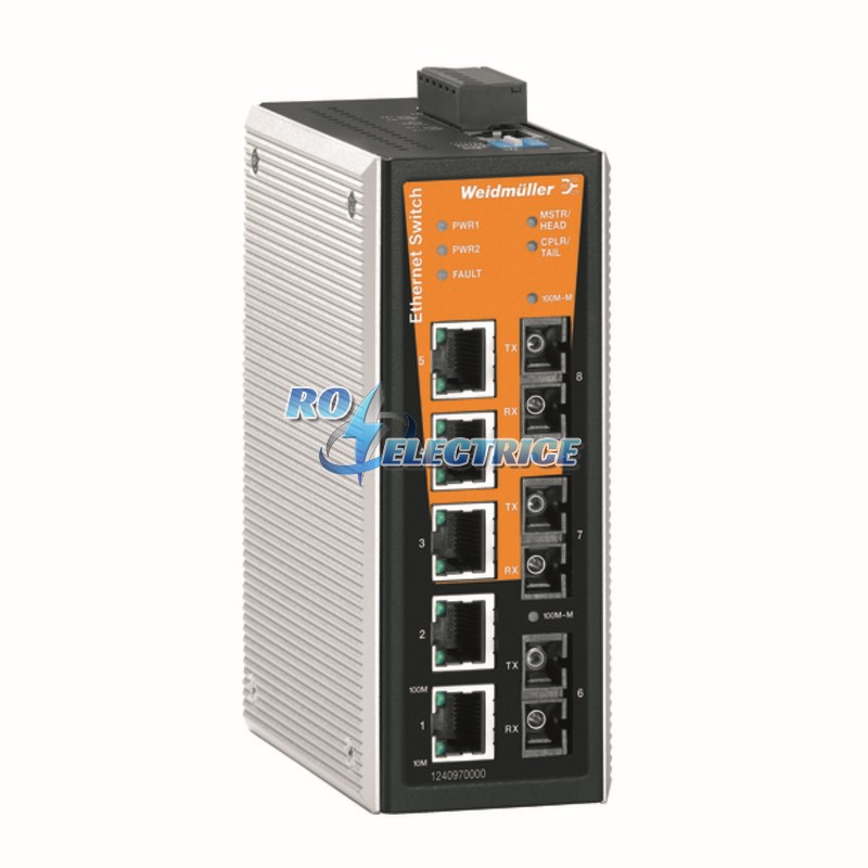 IE-SW-VL08MT-5TX-3SC; Network switch, managed, Fast Ethernet, Number of ports: 5x RJ45, 3 * SC Multi-mode, IP 30, -40 ?C...+75 ?C