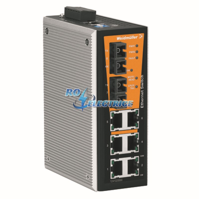 IE-SW-VL08MT-6TX-2SCS; Network switch, managed, Fast Ethernet, Number of ports: 6x RJ45, 2 * SC Single-mode, IP 30, -40 ?C...+75 ?C