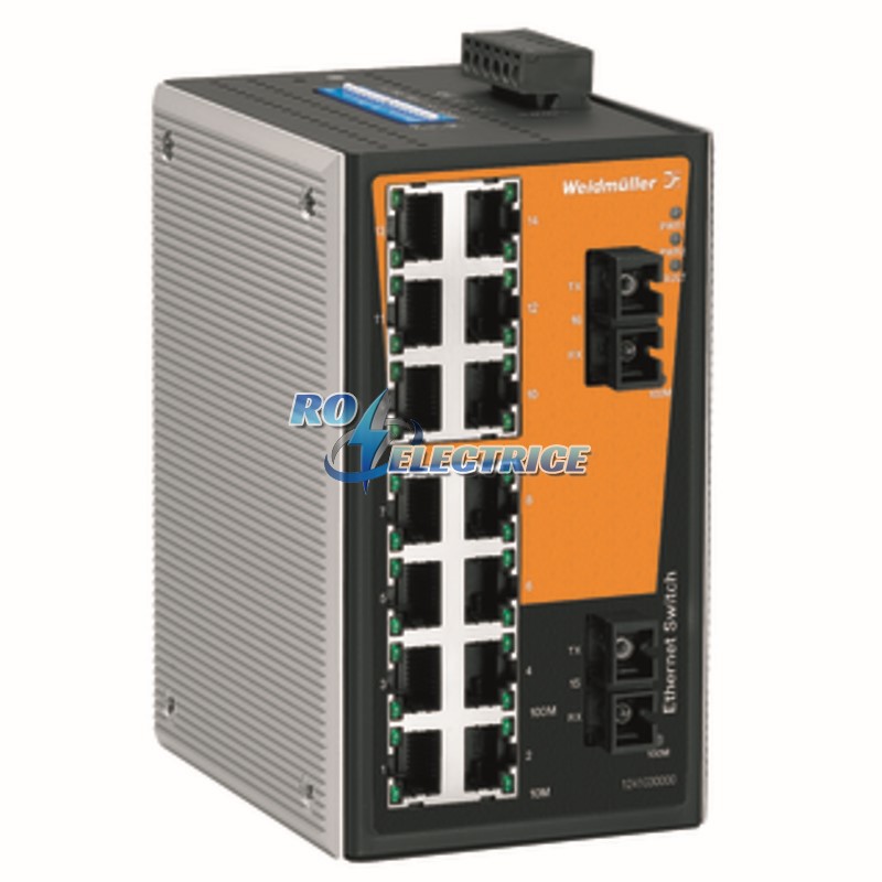 IE-SW-VL16-14TX-2SC; Network switch, unmanaged, Fast Ethernet, Number of ports: 14x RJ45, 2 * SC Multi-mode, IP 30, 0 ?C...+60 ?C