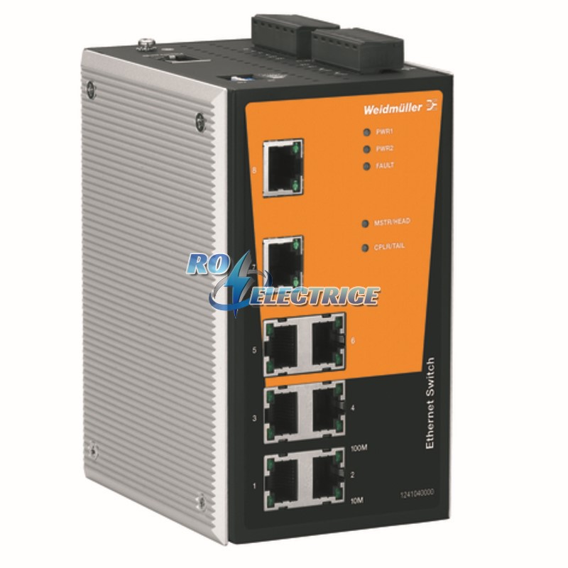 IE-SW-PL08M-8TX; Network switch, managed, Fast Ethernet, Number of ports: 8x RJ45, IP 30, 0 ?C...+60 ?C
