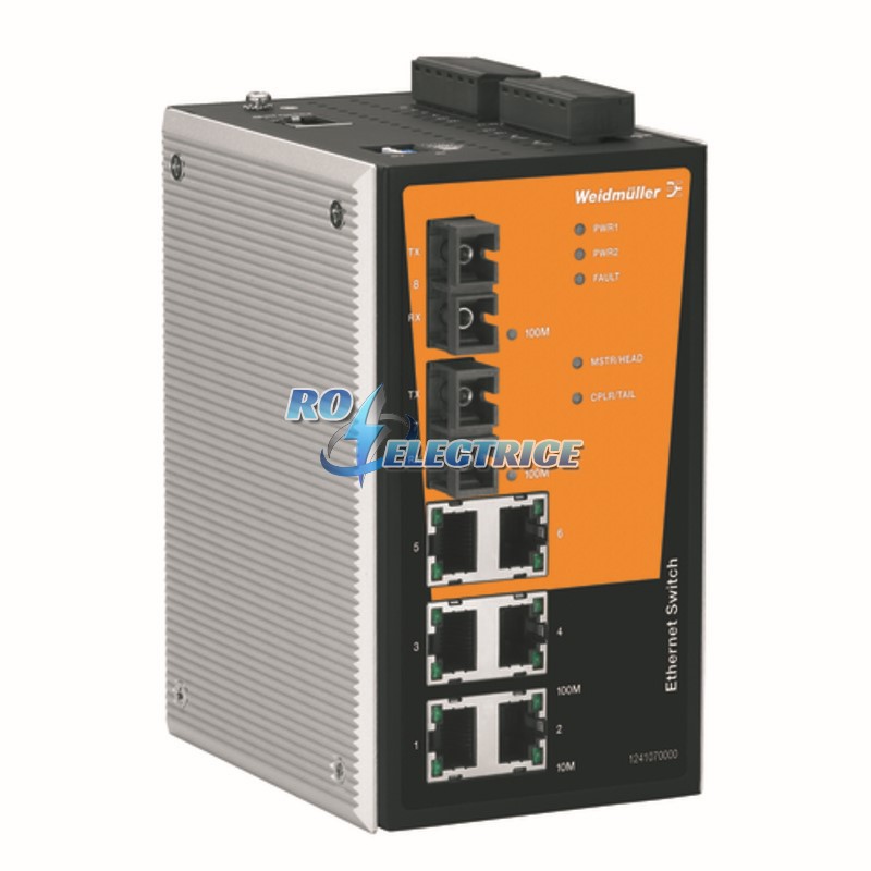 IE-SW-PL08M-6TX-2SC; Network switch, managed, Fast Ethernet, Number of ports: 6x RJ45, 2 * SC Multi-mode, IP 30, 0 ?C...+60 ?C