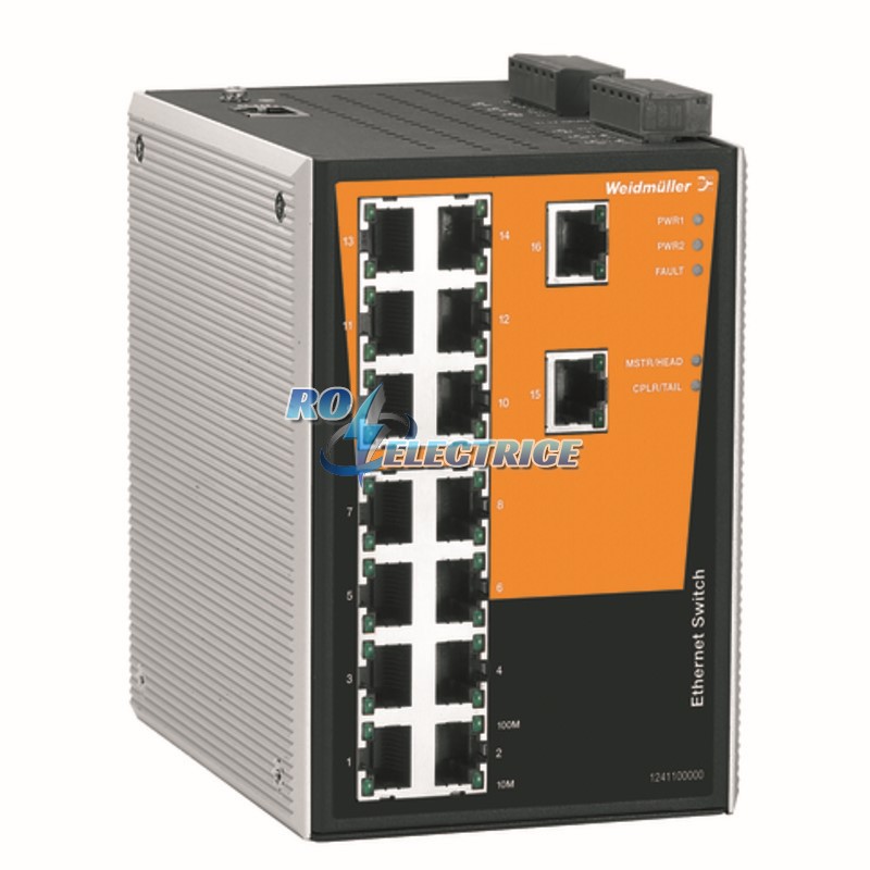 IE-SW-PL16M-16TX; Network switch, managed, Fast Ethernet, Number of ports: 16x RJ45, IP 30, 0 ?C...+60 ?C