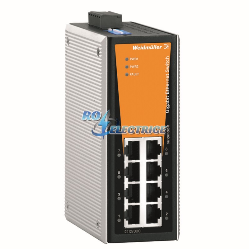 IE-SW-VL08-8GT; Network switch, unmanaged, Gigabit Ethernet, Number of ports: 8 * RJ45 10/100/1000BaseT(X), IP 30, 0 ?C...+60 ?C