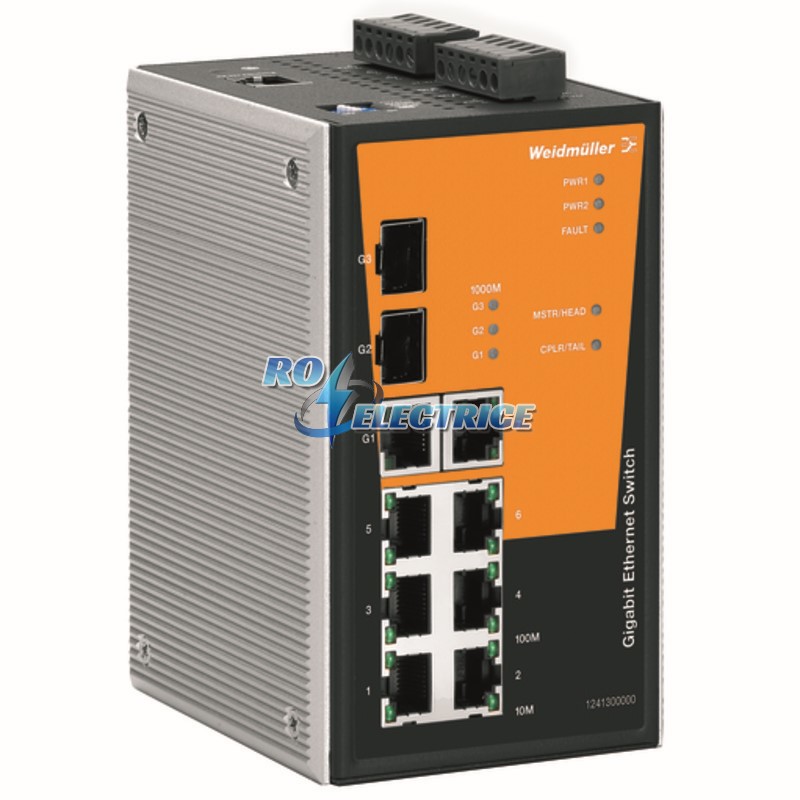 IE-SW-PL10M-1GT-2GS-7TX; Network switch, managed, Gigabit Ethernet, Number of ports: 1 * RJ45 10/100/1000BaseT(X), 2 * Slots 1000BaseSFP, 7 * RJ45 10/