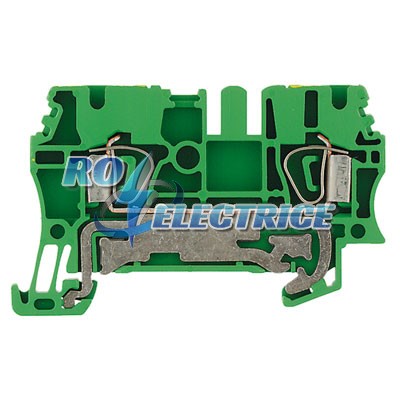 ZPE 2.5; Z terminal with tension spring connection, PE terminal, Rated cross-section: 2.5 mm?, Tension clamp connection, Wemid, green / yellow, 