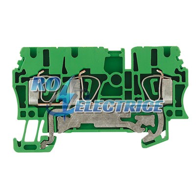 ZPE 2.5/3AN; Z terminal with tension spring connection, PE terminal, Rated cross-section: Tension clamp connection, Wemid, green / yellow, Direct moun