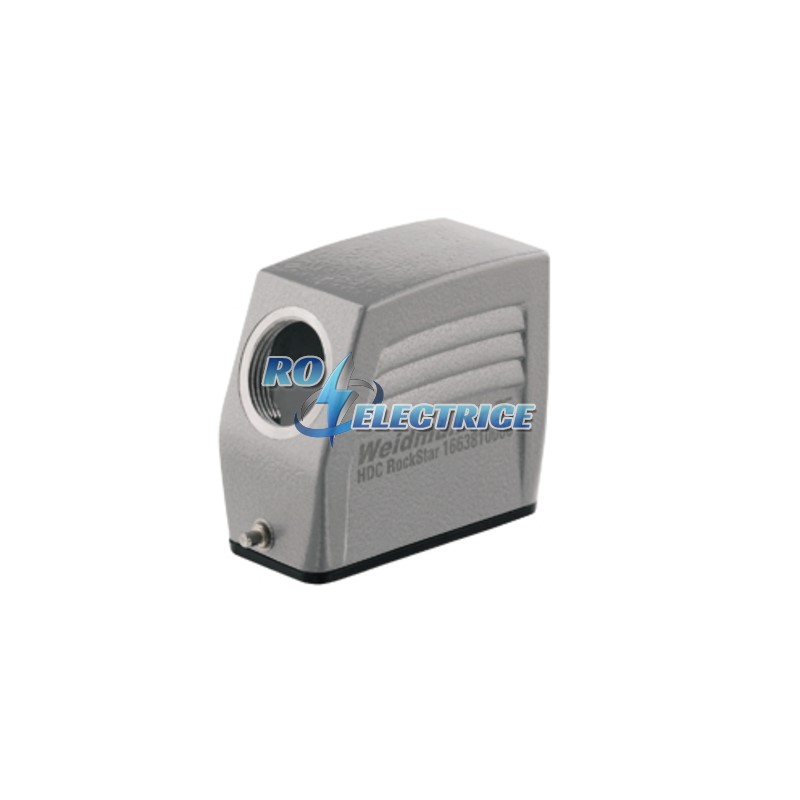 HDC 10A TSLU 1PG16G; HDC enclosures, Size: 2, Protection degree: IP 65, Cable entry from side, Plug housing, End-locking clamp, lower side, Standard, 