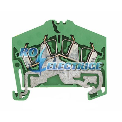 ZPE 2.5-2/4AN; Z terminal with tension spring connection, PE terminal, Rated cross-section: Tension clamp connection, Wemid, green / yellow, 