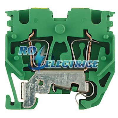 ZPEB 2.5-2; Z-series, PE terminal, Rated cross-section: 2.5 mm?, Tension clamp connection, Wemid, green / yellow, 