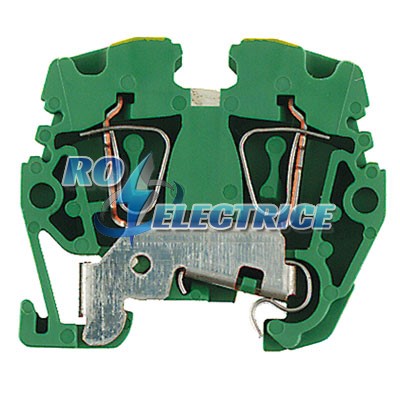 ZPEA 2.5-2; Z-series, PE terminal, Rated cross-section: 2.5 mm?, Tension clamp connection, Wemid, green / yellow, 