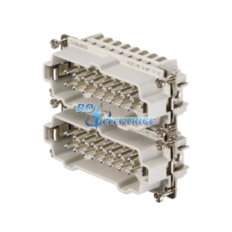 HDC HE 16 MT  17-32; HDC insert, Male, 500 V, 16 A, No. of poles: 16, Tension clamp connection, Size: 6