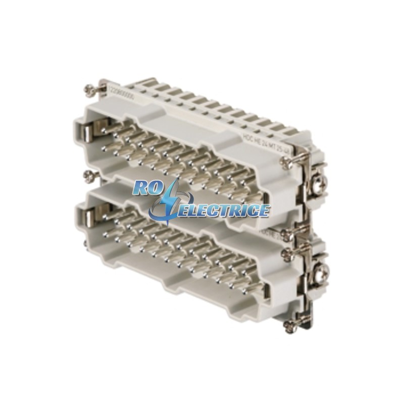 HDC HE 24 MT  25-48; HDC insert, Male, 500 V, 16 A, No. of poles: 24, Tension clamp connection, Size: 8