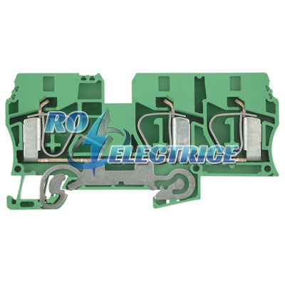 ZPE 10/3AN; Z-series, PE terminal, Rated cross-section: Tension clamp connection, Wemid, green / yellow, Busbar