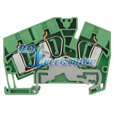 ZPE 6-2/3AN; Earth terminal, PE terminal, Rated cross-section: Tension clamp connection, Wemid, green / yellow, 