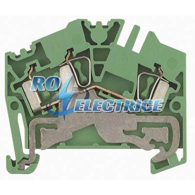 ZPE 2.5-2; Earth terminal, PE terminal, Rated cross-section: Tension clamp connection, Wemid, green / yellow, 