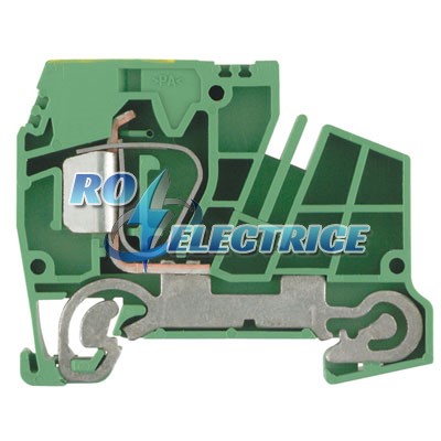 ZPE 16-2/1AN; Earth terminal, PE terminal, Rated cross-section: Tension clamp connection, Wemid, green / yellow, 