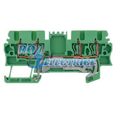 ZPE 1.5/4AN; Z-series, PE terminal, Rated cross-section: Tension clamp connection, Wemid, green / yellow, Direct mounting