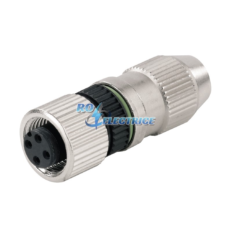 SAIB-4-IDC-M12 small; Sockets prefabricated to customer spec., Plugs prefabricated to customer spec., M12, Female socket, straight
