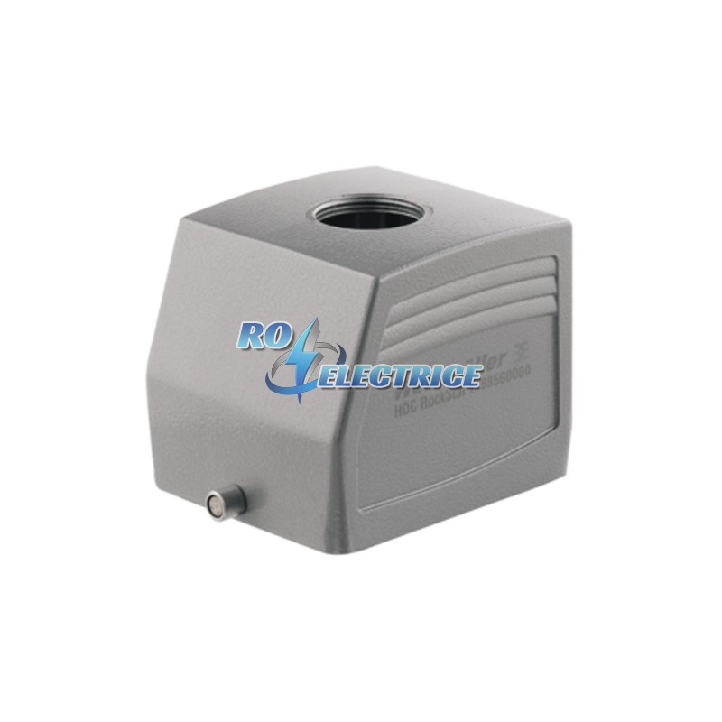 HDC 48A TOLU 1M32G; HDC enclosures, Size: 9, Protection degree: IP 65, Cable entry from top, Plug housing, End-locking clamp, lower side, Standard, Si