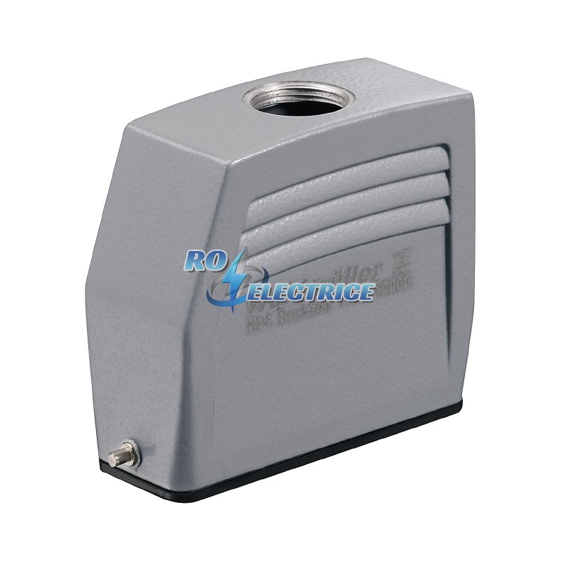 HDC 25A TOLU 1M20G; HDC enclosures, Size: 5, Protection degree: IP 65, Cable entry from top, Plug housing, End-locking clamp, lower side, high, Size o