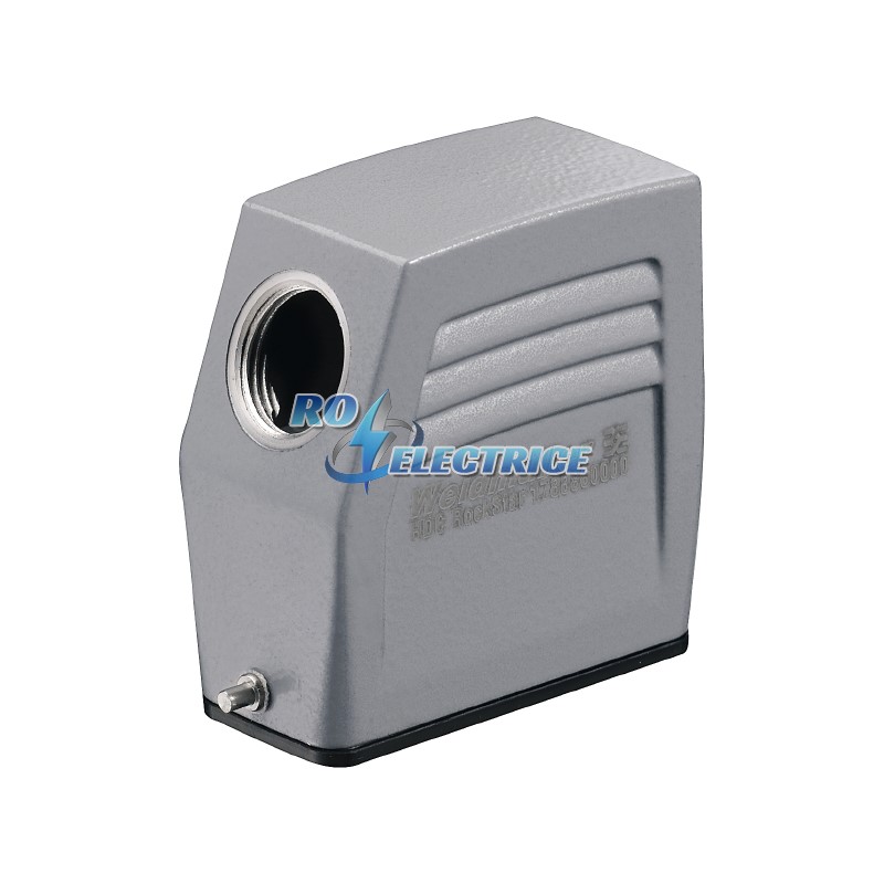 HDC 15A TSLU 1M20G; HDC enclosures, Size: 2, Protection degree: IP 65, Cable entry from side, Plug housing, End-locking clamp, lower side, high, Size 
