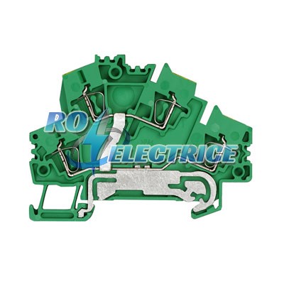 ZDK 2.5-2PE; Z terminal with tension spring connection, PE terminal, Double-tier terminal, Rated cross-section: Tension clamp connection, Wemid, green