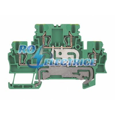 ZDK 1.5PE; Z terminal with tension spring connection, Double-tier terminal, PE terminal, Rated cross-section: Tension clamp connection, Wemid, green /
