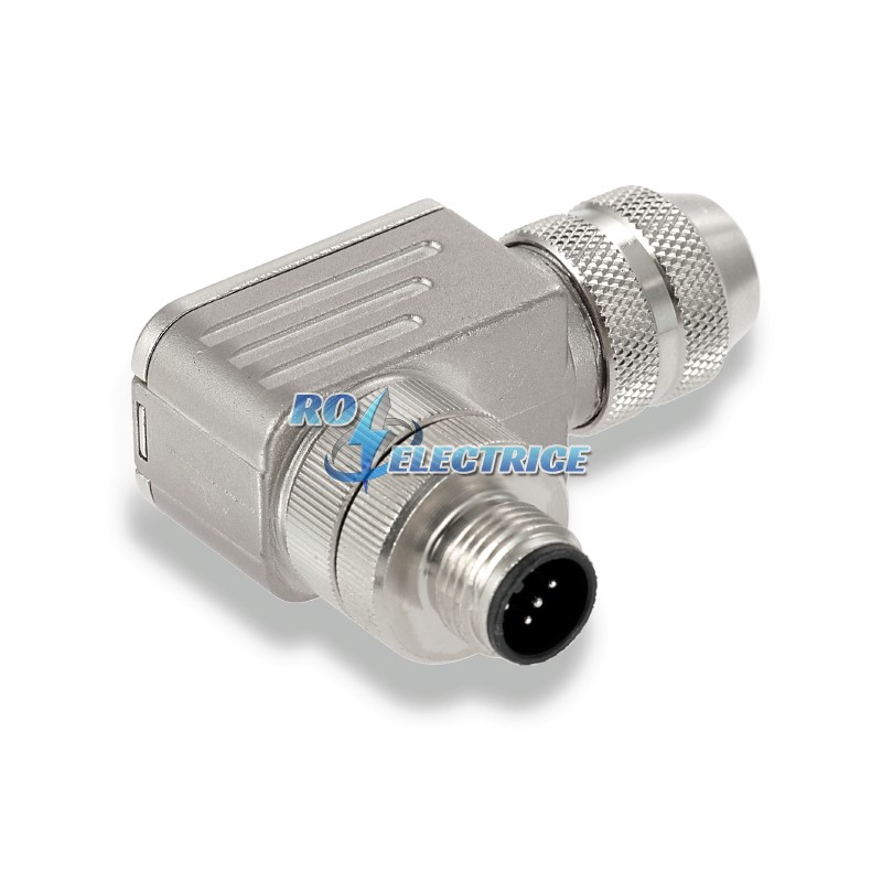 SAISW-M-4/8 M12; Sockets prefabricated to customer spec., Plugs prefabricated to customer spec., M12, pin, 90?