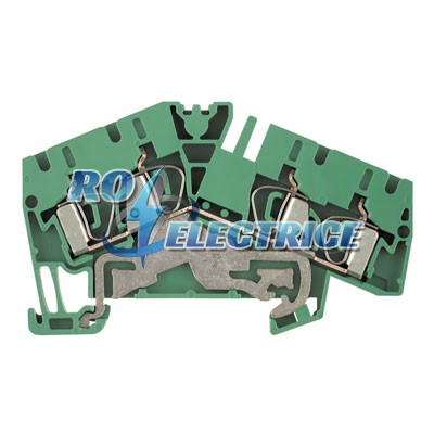 ZPE 4-2/4AN; Earth terminal, PE terminal, Rated cross-section: Tension clamp connection, Wemid, green / yellow, 