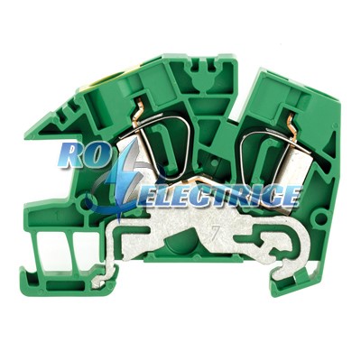 ZPE 6 S; Z terminal earth terminal, Feed-through terminal, Rated cross-section: 6 mm?, Tension clamp connection, Wemid, Green, Direct mounting