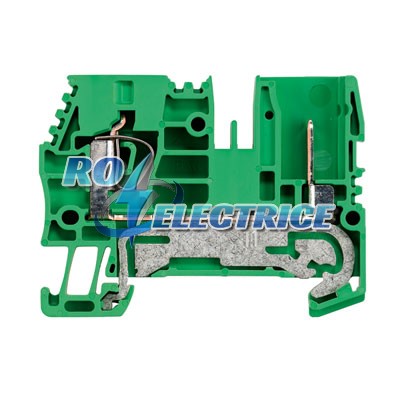 ZTPE 4/2AN/1; Z-series, WeiCoS, PE terminal, Rated cross-section: 4 mm?, Plug-in connection, Wemid, Green, 