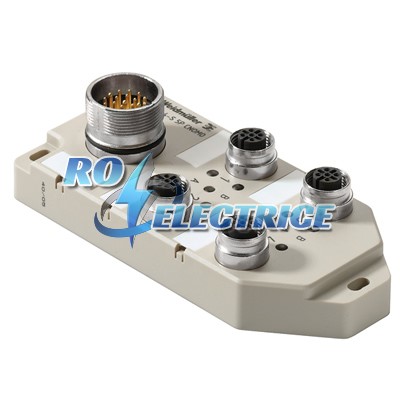 SAI-4-S 5P CNOMO; Sensor-actuator passive distributor, Push-Pull, M12, with M23 outlet, Yes