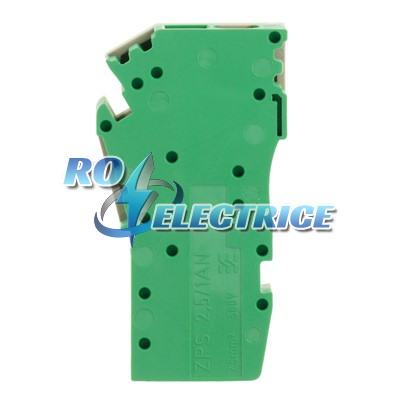 ZPS 2.5/1AN/QV/1 GN; Z-series, WeiCoS, Coupling, Rated cross-section: 2.5 mm?, Plug-in connection, Wemid, Green, Direct mounting