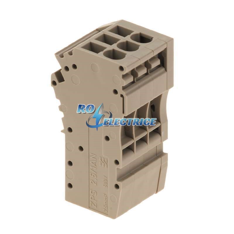 ZPS 2.5/1AN/QV/3; Z-series, WeiCoS, Coupling, Rated cross-section: 2.5 mm?, Plug-in connection, Beige, Direct mounting