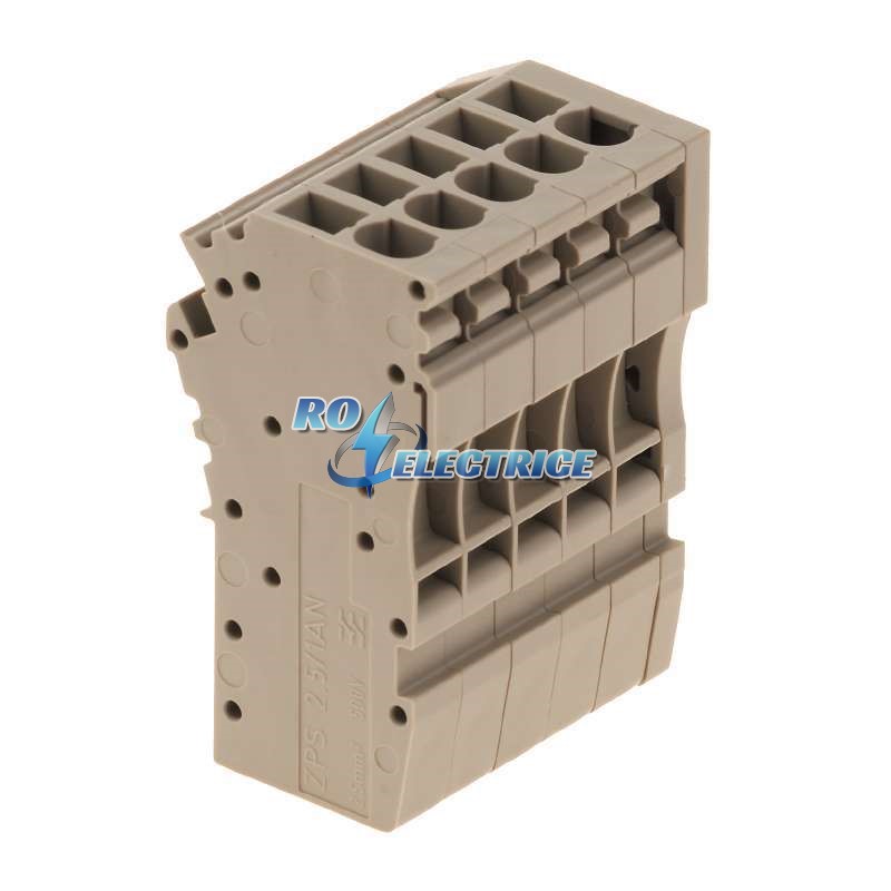 ZPS 2.5/1AN/QV/5; Z-series, WeiCoS, Coupling, Rated cross-section: 2.5 mm?, Plug-in connection, Wemid, Beige, Direct mounting
