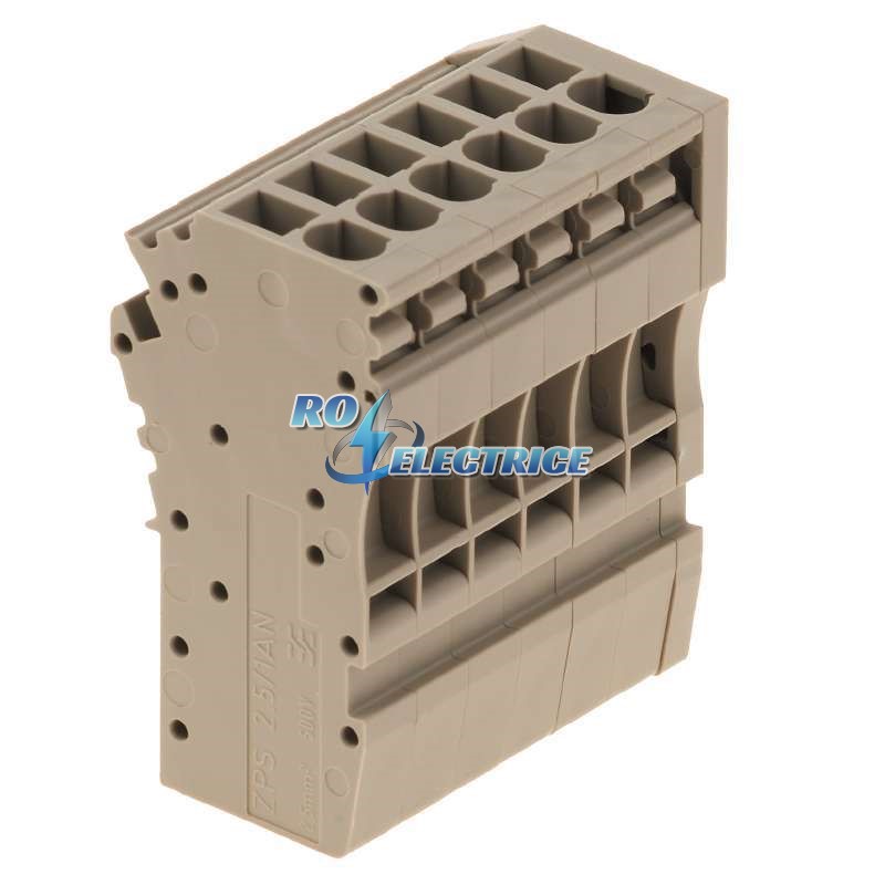 ZPS 2.5/1AN/QV/6; Z-series, WeiCoS, Coupling, Rated cross-section: 2.5 mm?, Plug-in connection, Beige, Direct mounting
