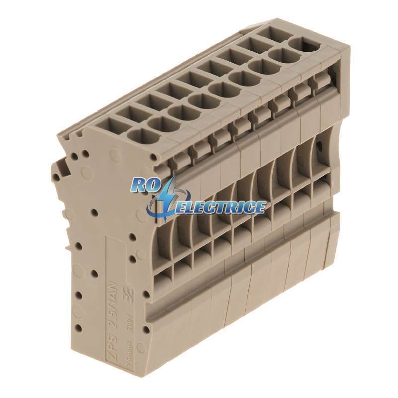 ZPS 2.5/1AN/QV/9; Z-series, WeiCoS, Coupling, Rated cross-section: 2.5 mm?, Plug-in connection, Beige, Direct mounting